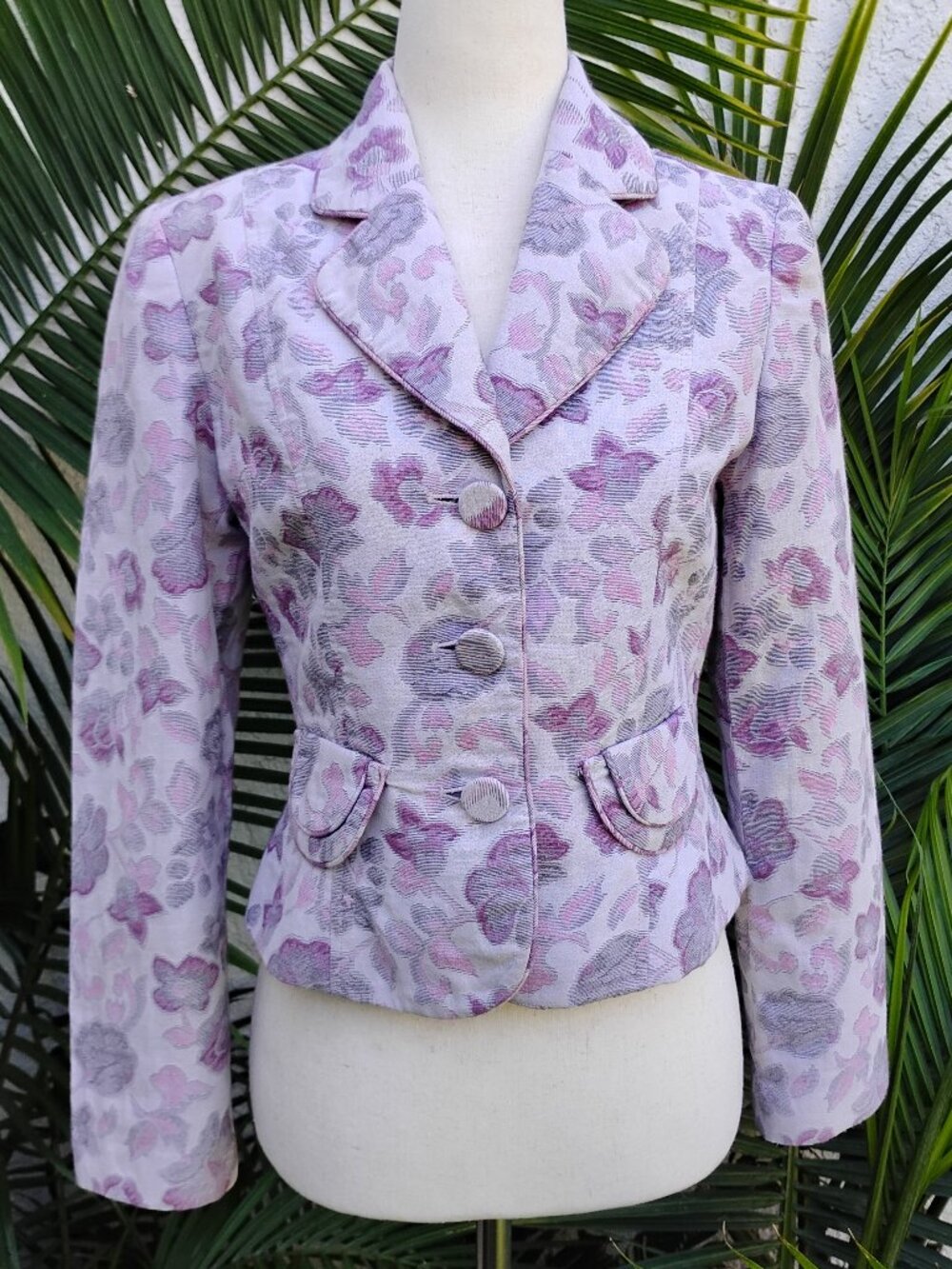 Vintage Floral Embossed Blazer 2P